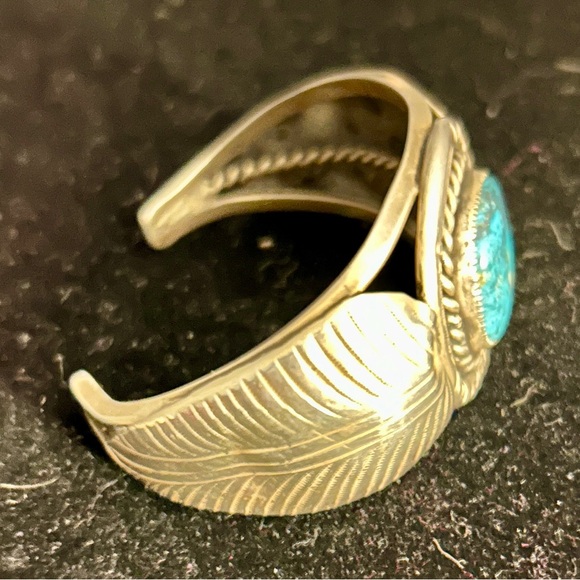 Opulent Vintage American Navajo Sterling and Carico Lake Turquoise. Hand made. - Picture 2 of 16
